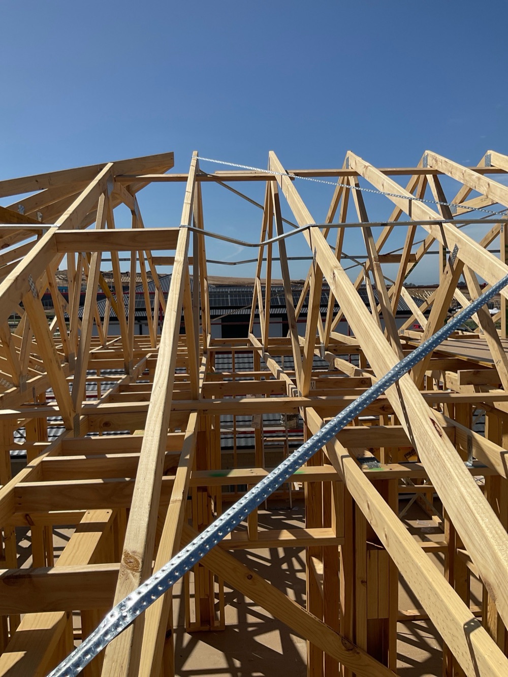 Damage to a roof truss found at frame stage, Pakenham East