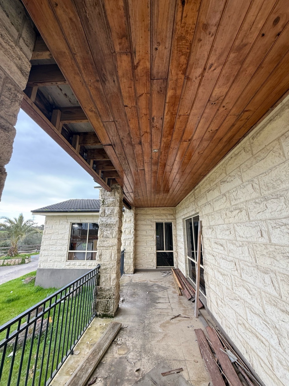 Damaged structural flooring to an external balcony, recorded on a defect investigation in Officer, 10 km from Pakenham East